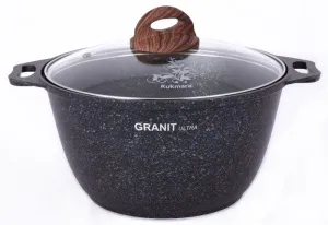 Кастрюля 4 л АП "Granit ultra" (Blue) со стекл крышкой
