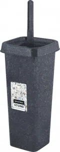 Комплект для туалета Spin&Clean STONE, закрытый, ерш с гибкой щетиной, 12*12*37 см АКЦИЯ/////